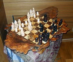 Lewis chess set made by Quentin Dimmer at Chippendale School of Furniture
