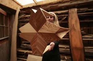 Anais Dancet with her wooden stool, '10 Degrees.'