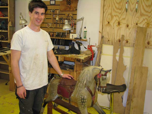 Fergus mccoss with rocking horse restoration. Chippendale School.