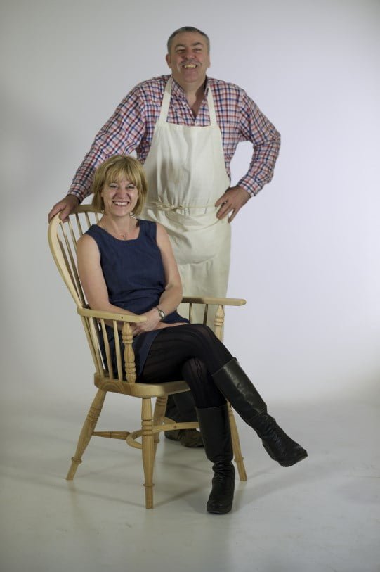 Anthony Glynn with Ali Wilson in Windsor Chair made at Chippendale School