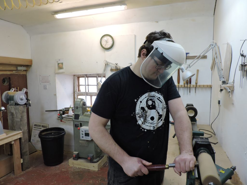 Adam Stone woodturning at the Chippendale school