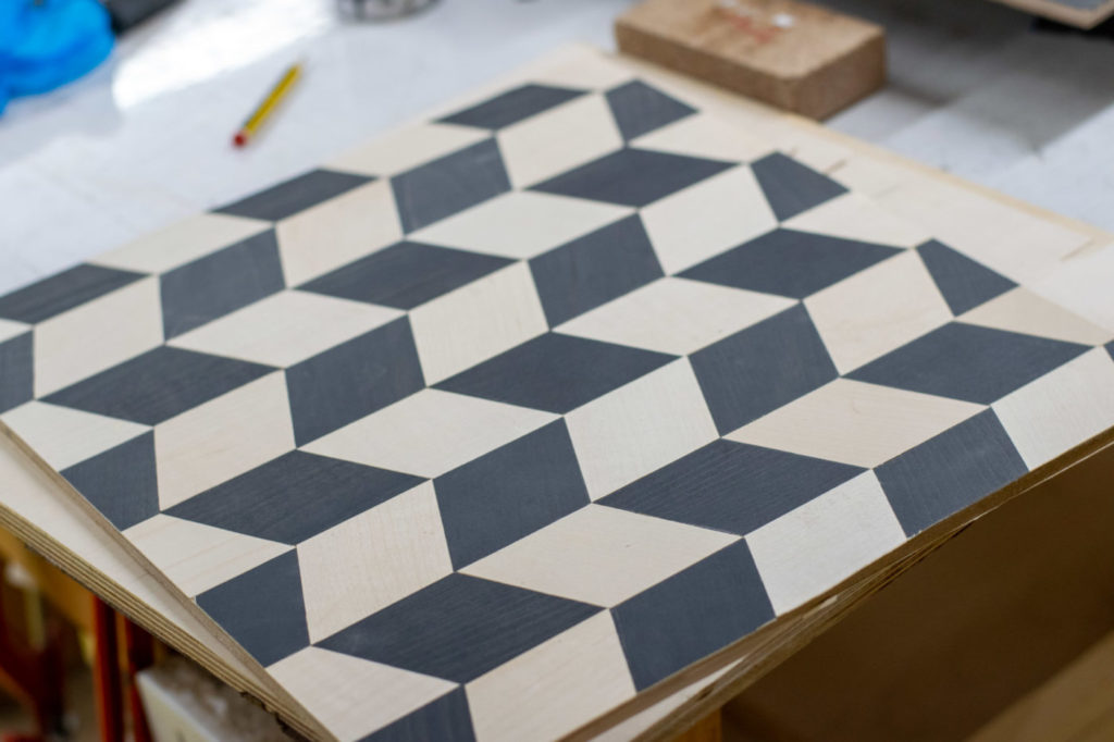 Parquetry pattern made by Ellie Agnew